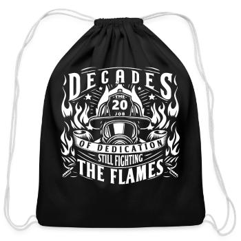 Decades of Dedication Still Fighting the Flames - Cotton Drawstring Bag - black - Front