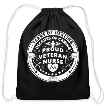 Years of Healing Decades of Caring Proud Veteran N - Cotton Drawstring Bag - black - Front