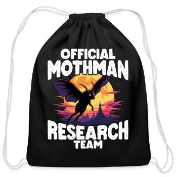 Official Mothman research Team Cryptid - Cotton Drawstring Bag - black - Front