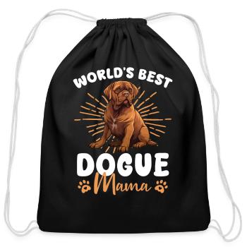 Dogue De Bordeaux Groovy Dogue Mom - Cotton Drawstring Bag - black - Front