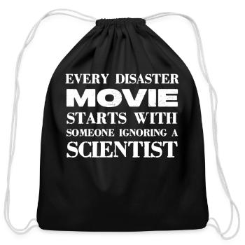 Every Disaster Movie Starts With Someone - Cotton Drawstring Bag - black - Front
