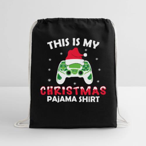Christmas Gamer Pajama - Cotton Drawstring Bag