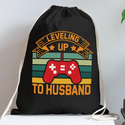 Leveling Up To Husband - Cotton Drawstring Bag