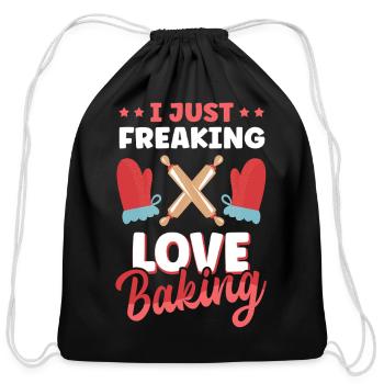 Bake Bakers Love Baking - Cotton Drawstring Bag - black - Front