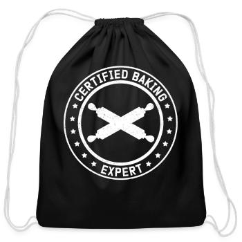 Baking Expert Bake Bakers - Cotton Drawstring Bag - black - Front