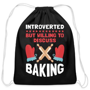 Bake Bakers To Discuss Baking - Cotton Drawstring Bag - black - Front