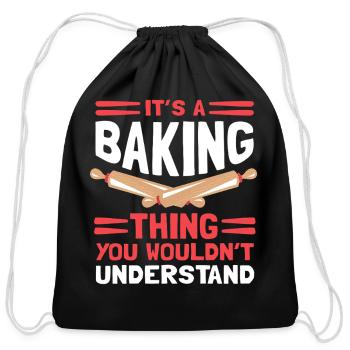 Bake Bakers A Baking Thing - Cotton Drawstring Bag - black - Front