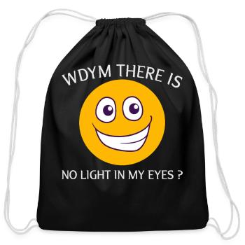 No Light In My Eyes Emo ji - Cotton Drawstring Bag - black - Front