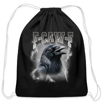 F-CAWE Crow Storm - Cotton Drawstring Bag - black - Front