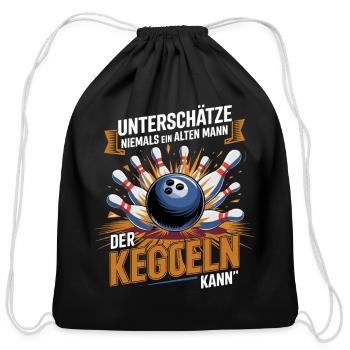  Unterschätze Niemals Einen Alten Mann Der Kegeln - Cotton Drawstring Bag - black - Front