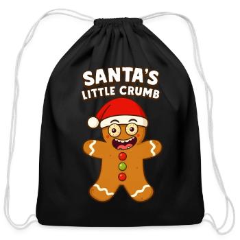 Gingerbread Santa`s Little Crumb - Cotton Drawstring Bag - black - Front