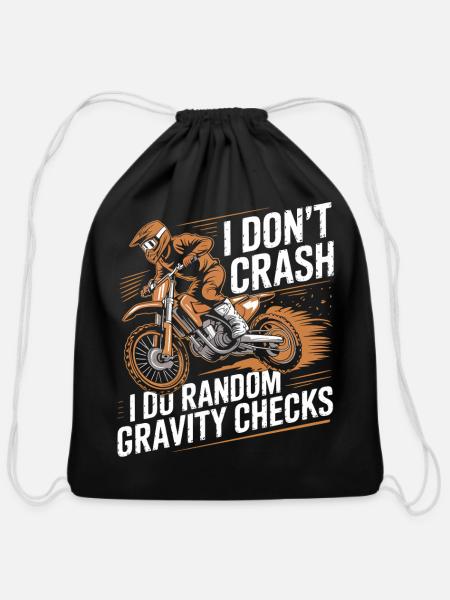 Gravity Checks Moto Rider - Cotton Drawstring Bag - black
