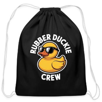 Rubber Duckie Crew Logo - Cotton Drawstring Bag - black - Front