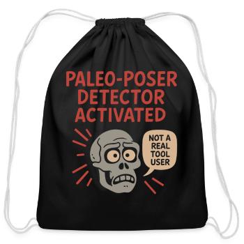 Prehistoric Homo Habilis Stone Tools - Cotton Drawstring Bag - black - Front