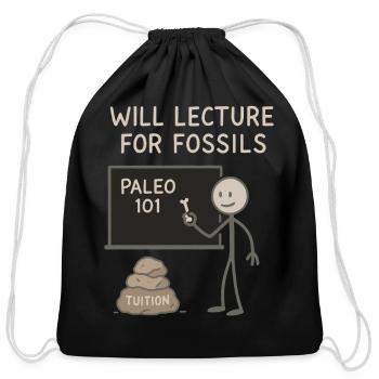 Prehistoric Homo Habilis Stone Tools - Cotton Drawstring Bag - black - Front