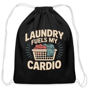 Laundry Fuels My Cardio - Cotton Drawstring Bag - black - Front