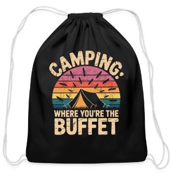  Camping Where Youre The Buffet Funny Mosquito - Cotton Drawstring Bag - black - Front