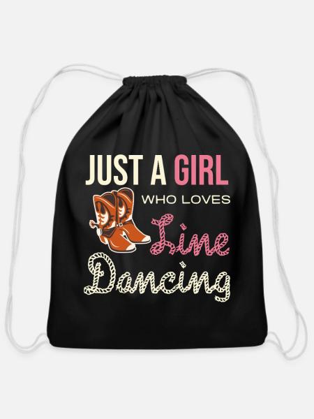 Line Dancing Girl Boots - Cotton Drawstring Bag - black