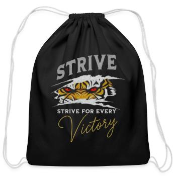 Strive for Victory Tiger Eyes - Cotton Drawstring Bag - black - Front