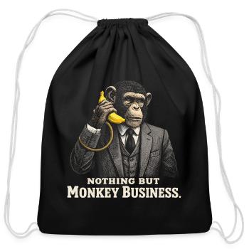 Monkey Business Banana Phone - Cotton Drawstring Bag - black - Front