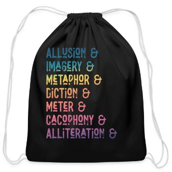 Rainbow Literary Devices Poster - Cotton Drawstring Bag - black - Front