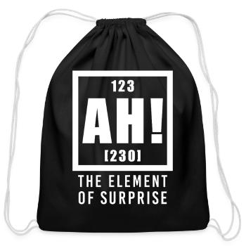 Aha! The Element of Surprise - Cotton Drawstring Bag - black - Front