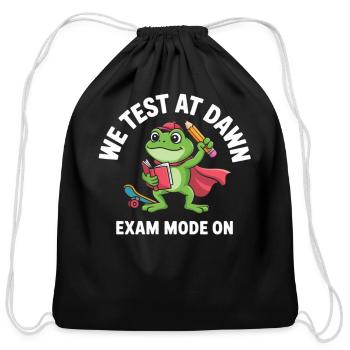 We Test At Dawn Frog Exam Mode On Funny Student  - Cotton Drawstring Bag - black - Front