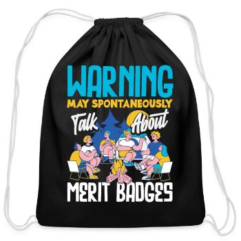 Funny Scout Scouting Talk About Marit Badges - Cotton Drawstring Bag - black - Front