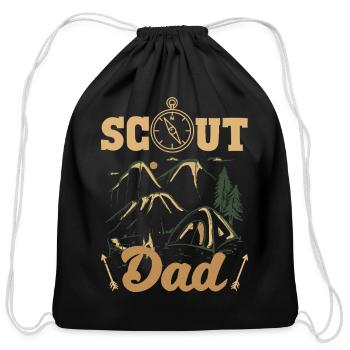Scout Scouting Dad Father Camp Forest - Cotton Drawstring Bag - black - Front