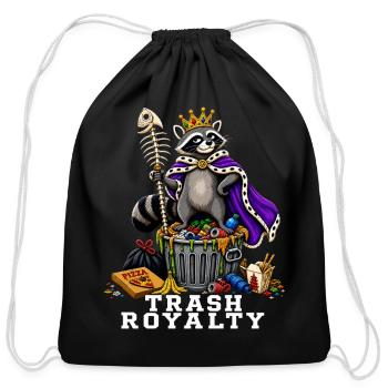 Trash Royalty Raccoon Meme Trash Panda - Cotton Drawstring Bag - black - Front