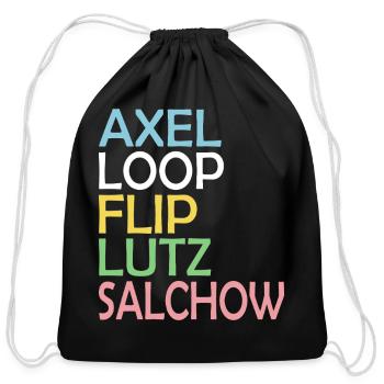 Figure Skating - Cotton Drawstring Bag - black - Front