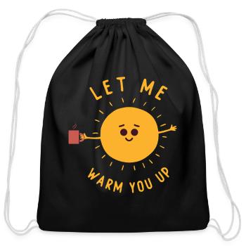 Cute Sun Cartoon Costume Sunshine Let Me Warm You - Cotton Drawstring Bag - black - Front