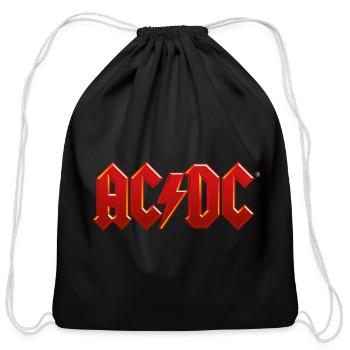 AC/DC Classic Logo With Lightning Bolt - Cotton Drawstring Bag - black - Front