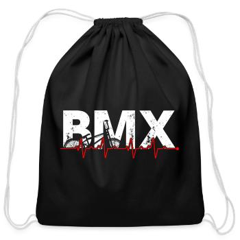 BMX Pulse Heartbeat Street Logo - Cotton Drawstring Bag - black - Front