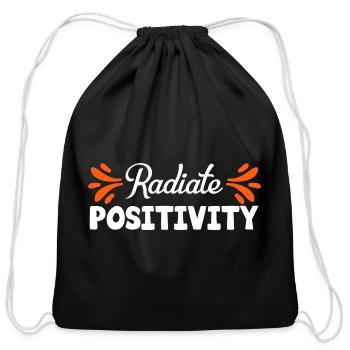 Radiate Positivity - Cotton Drawstring Bag - black - Front
