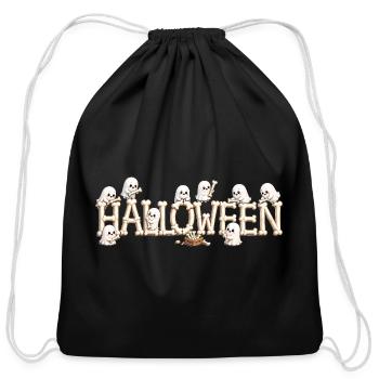 Cute Halloween  - Cotton Drawstring Bag - black - Front