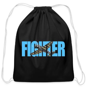 P-47 Thunderbolt - Cotton Drawstring Bag - black - Front