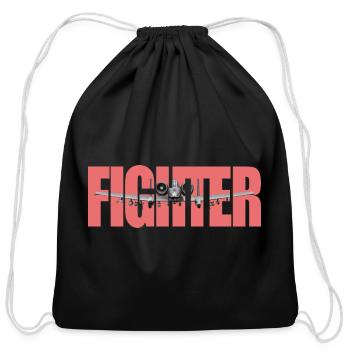 Fighter A-10 Thunderbolt II - Cotton Drawstring Bag - black - Front