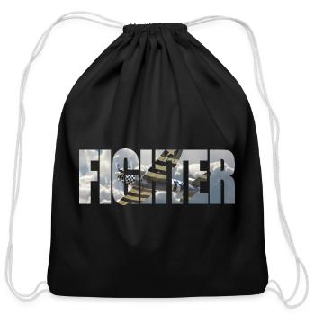 Fighter P-47 Thunderbolt - Cotton Drawstring Bag - black - Front