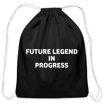Future Legend in Progress - Cotton Drawstring Bag - black - Front
