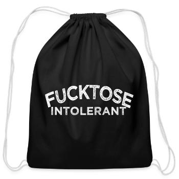 Fucktose intolerant funny no BS limit reached meh - Cotton Drawstring Bag - black - Front