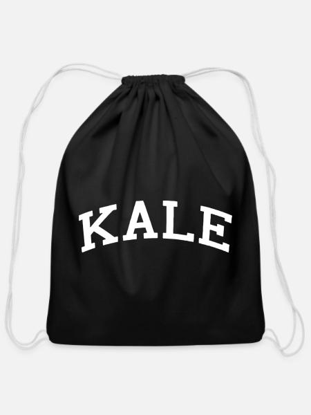 Kale Vegan Vegetarian Diet Gym - Cotton Drawstring Bag - black