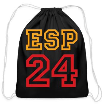 Spain - Cotton Drawstring Bag - black - Front