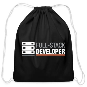 Full Stack Developer Programmer Humor - Cotton Drawstring Bag - black - Front