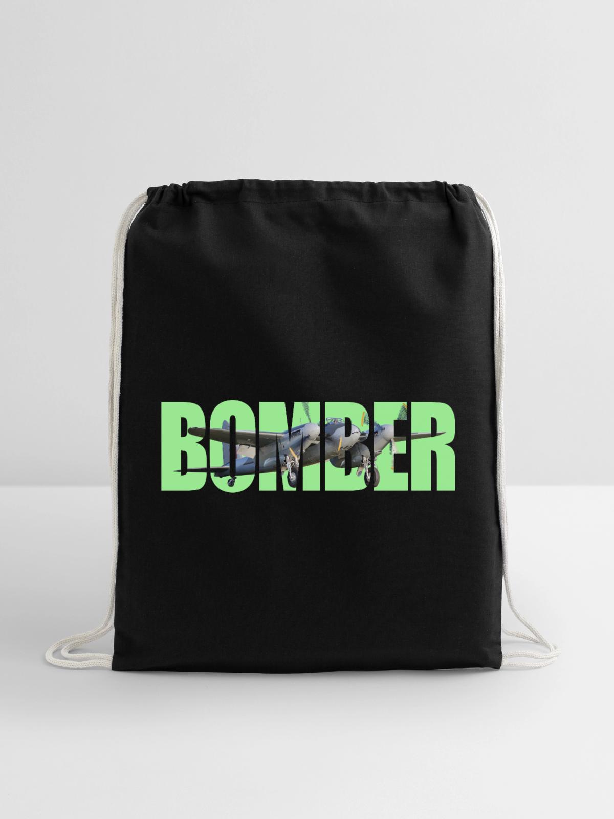 Bomber DH.98 Mosquito - Cotton Drawstring Bag - black - Front