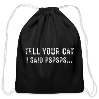 Cat Funny Cat Lover Cat - Cotton Drawstring Bag - black - Front