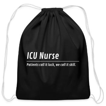 ICU Nurse Skills - Cotton Drawstring Bag - black - Front