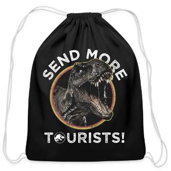 Jurassic Park T-Rex Send More Tourists! - Cotton Drawstring Bag - black - Front