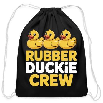 Rubber Duckie Crew - Cotton Drawstring Bag - black - Front