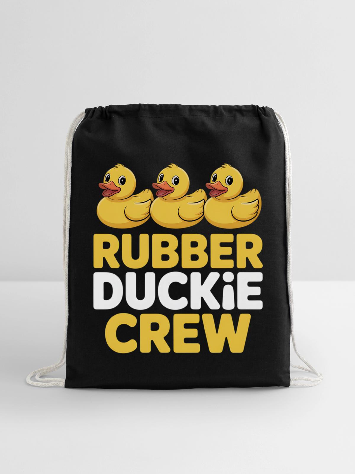 Rubber Duckie Crew - Cotton Drawstring Bag - black - Front